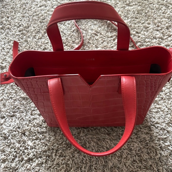 Vince Handbags - Nwot Vince. Baby Signature V Croc Embossed Leather Tote bag rusty red